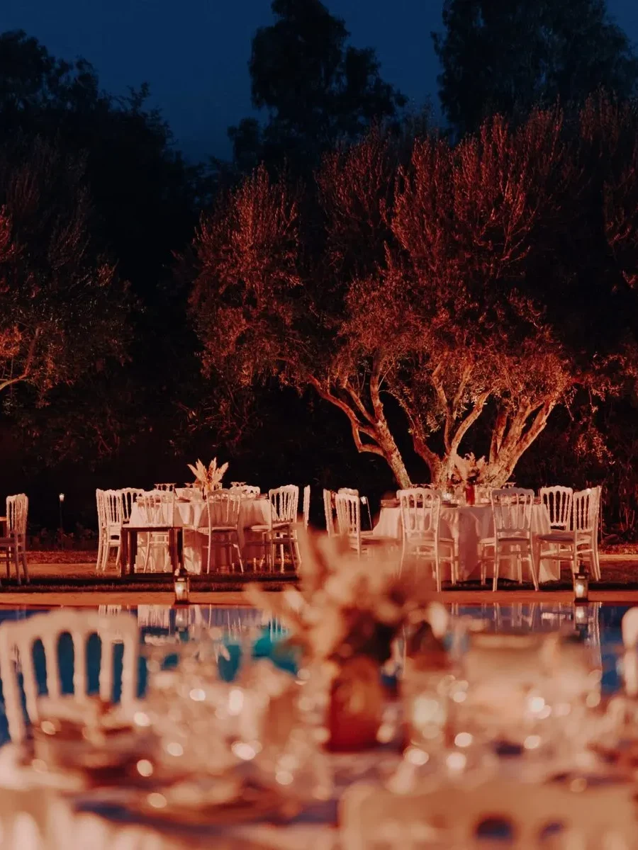 Décoration de mariage en matières naturelles à Marrakech