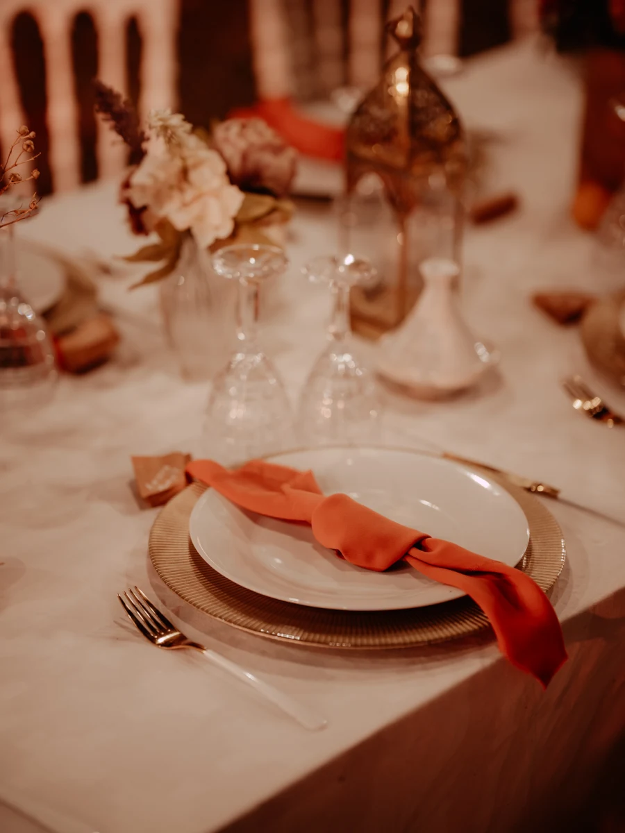 Art de la table pour un mariage à Marrakech